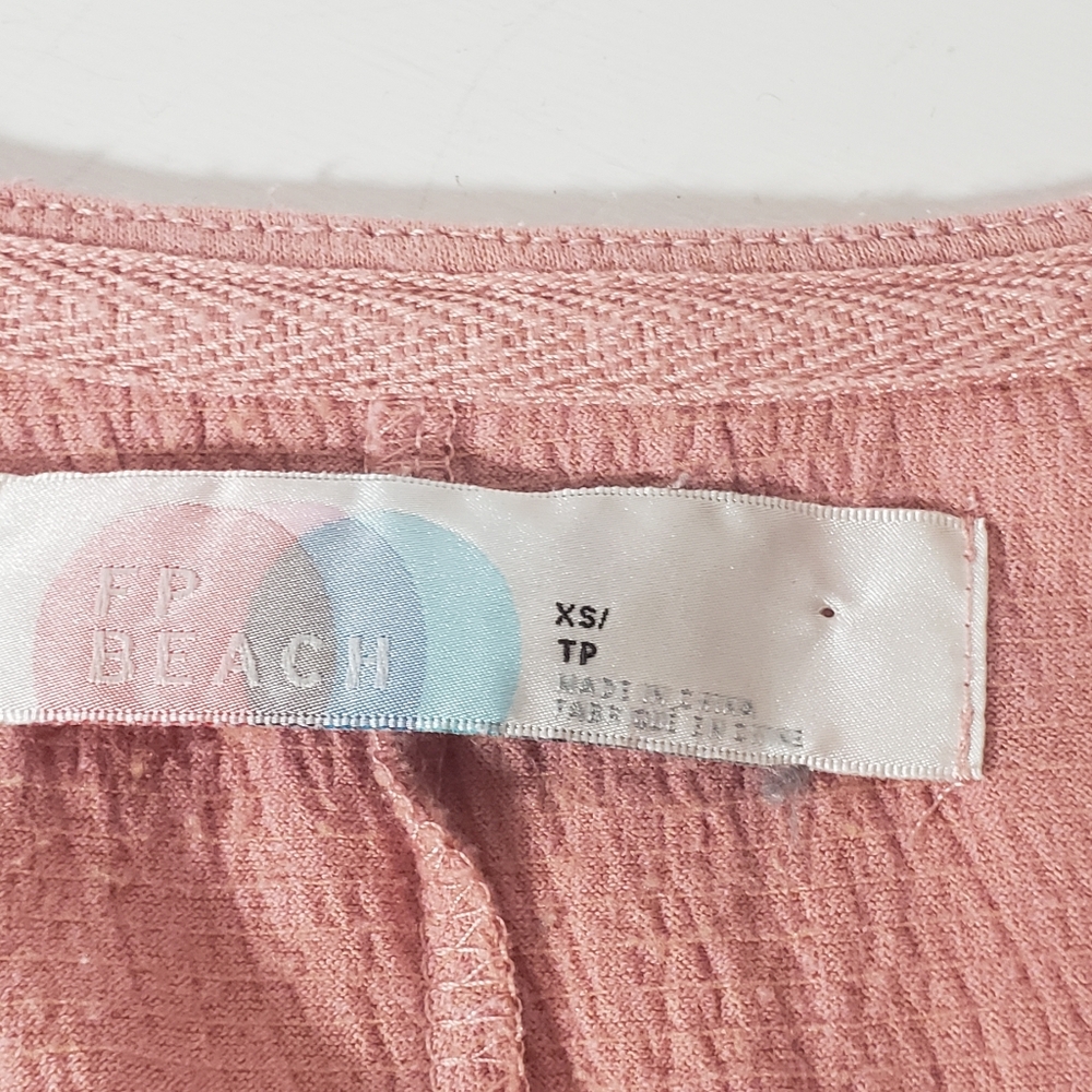 Free People Beach El Mar Mini Dress Tiered Crinkle Bell Boho Coastal Vacation XS - Picture 3 of 9